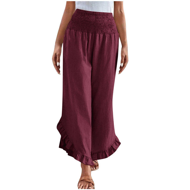 Women's High Waist Cotton Linen Pants