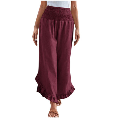 Women's High Waist Cotton Linen Pants