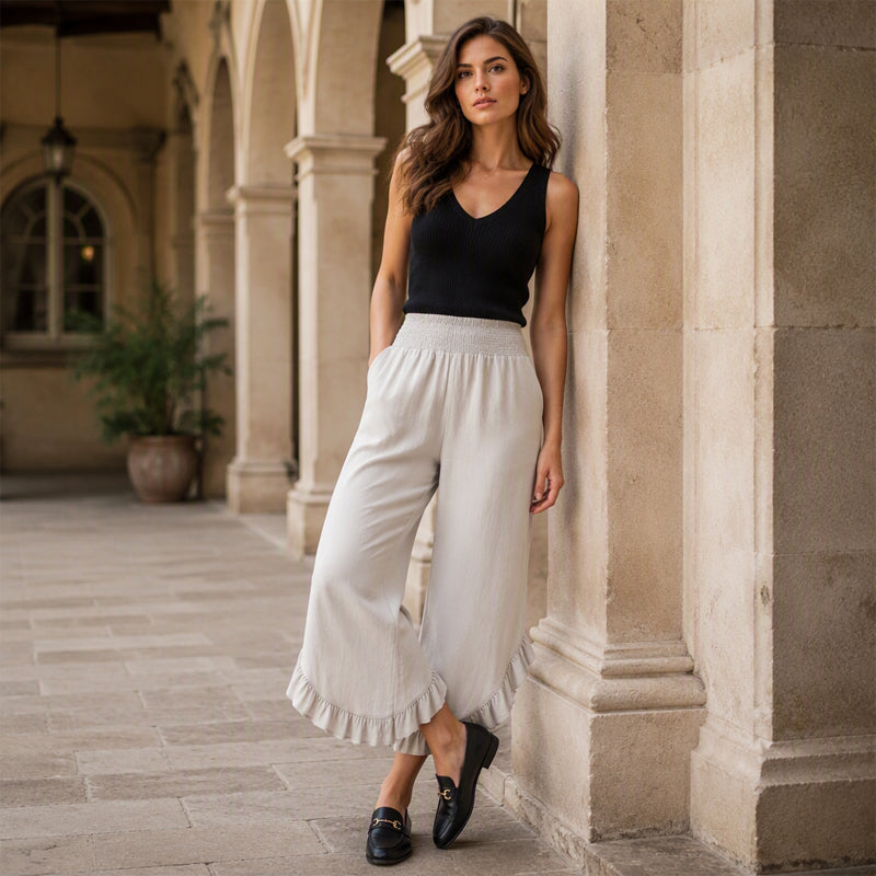 Women's High Waist Cotton Linen Pants
