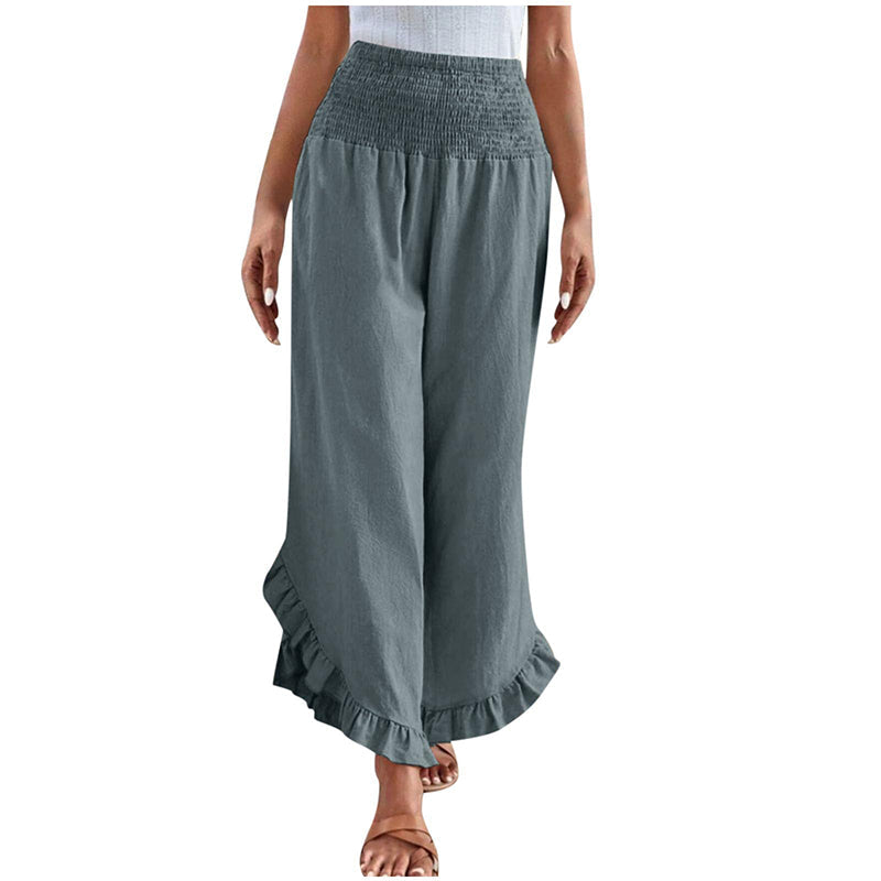Women's High Waist Cotton Linen Pants