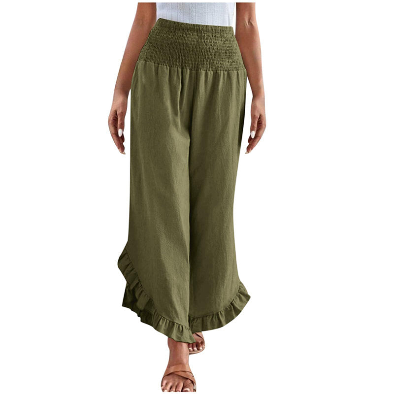 Women's High Waist Cotton Linen Pants