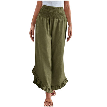 Women's High Waist Cotton Linen Pants