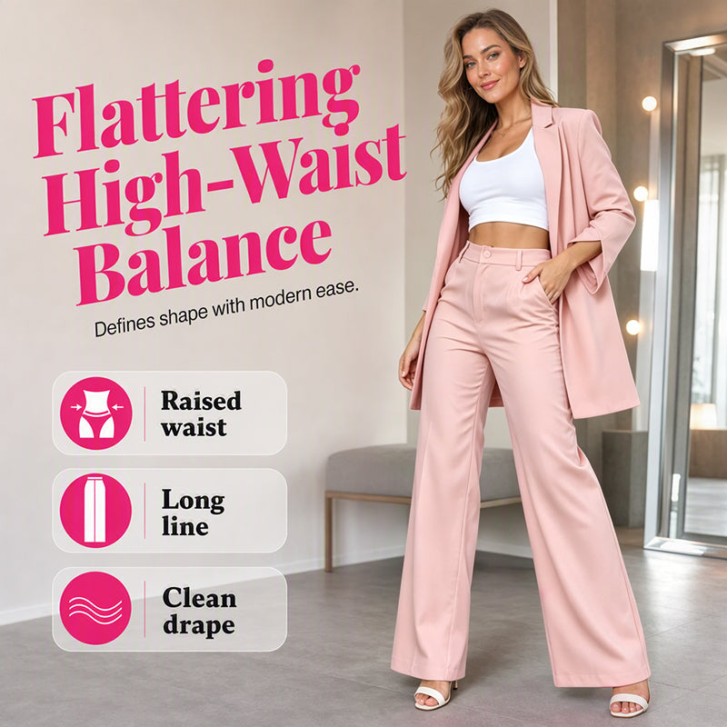 Women's Elegant Blazer and Straight-Leg Pants Set