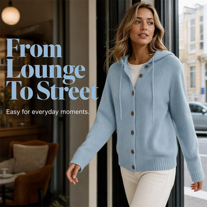 Women's Cozy Hooded Knit Cardigan