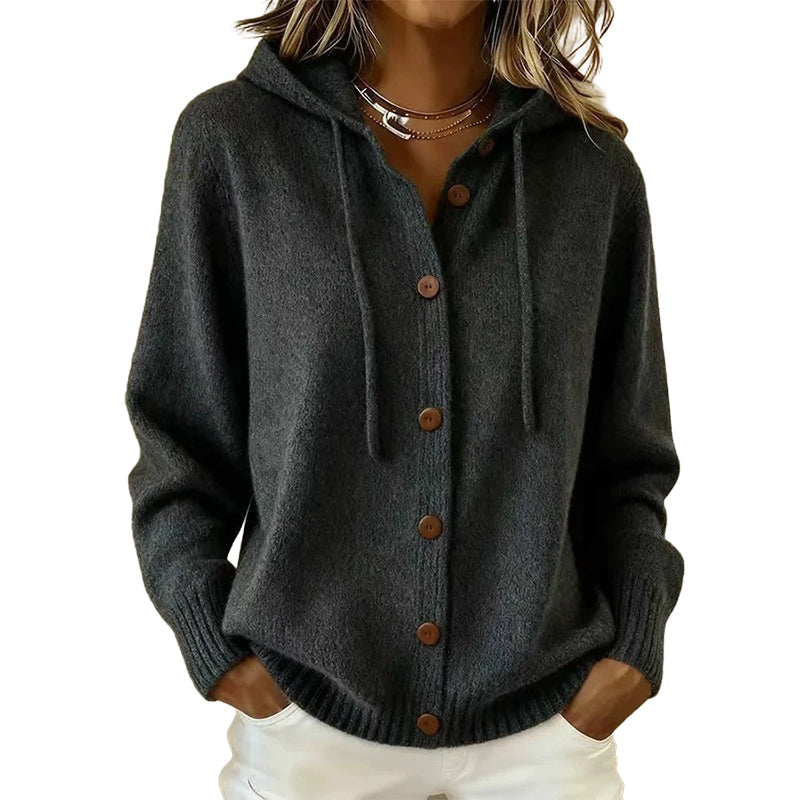 Women's Cozy Hooded Knit Cardigan