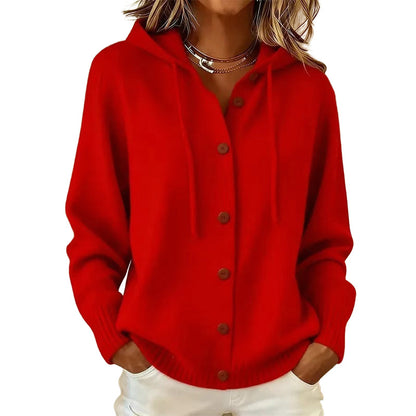 Women's Cozy Hooded Knit Cardigan