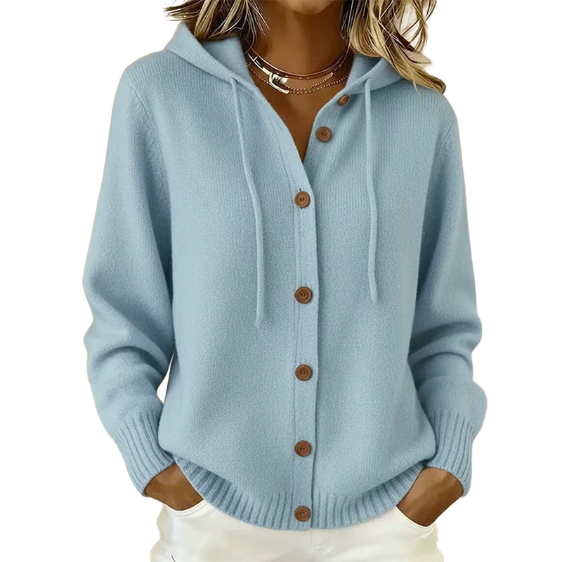 Women's Cozy Hooded Knit Cardigan
