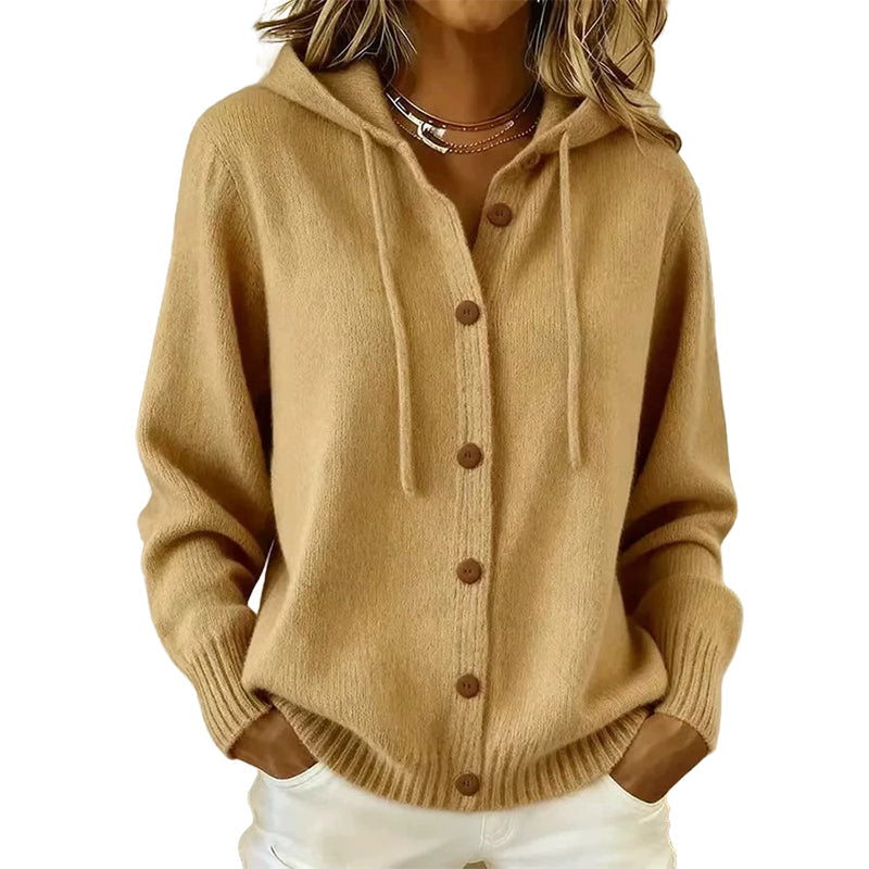 Women's Cozy Hooded Knit Cardigan