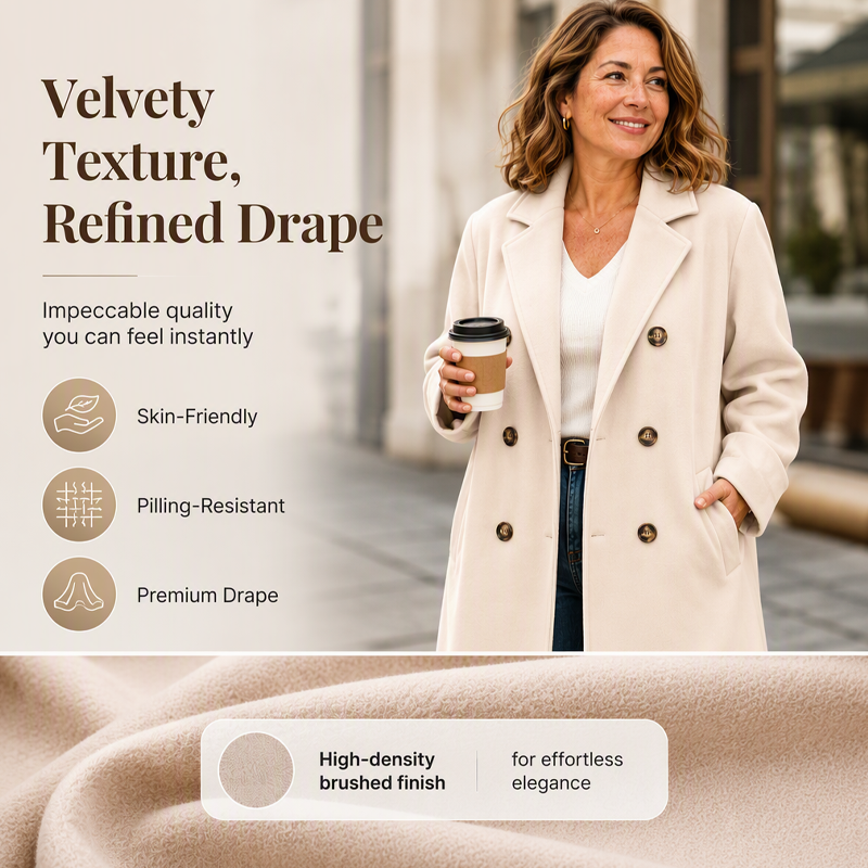 Women's Double Breasted Wool Blend Coat