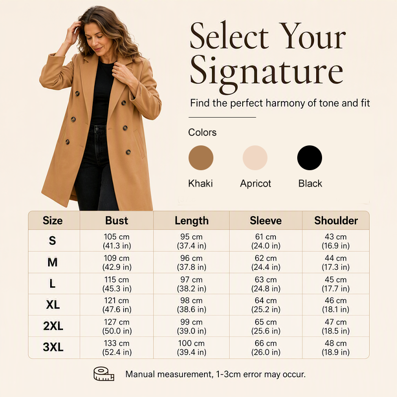 Women's Double Breasted Wool Blend Coat