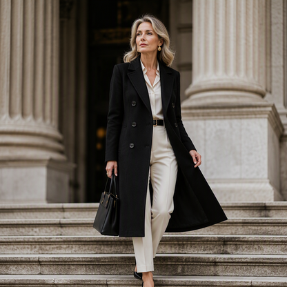 Women's Double Breasted Wool Blend Coat