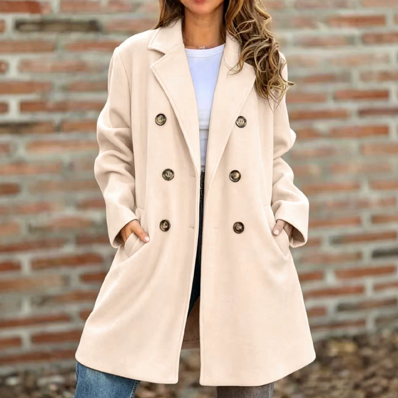 Women's Double Breasted Wool Blend Coat