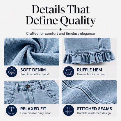 Women's Ruffle Hem Denim Jeans