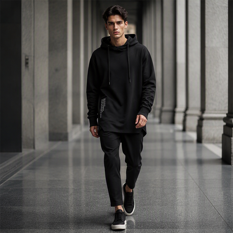 Men's Casual Loose Hooded Sweatshirt