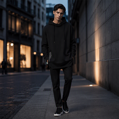 Men's Casual Loose Hooded Sweatshirt