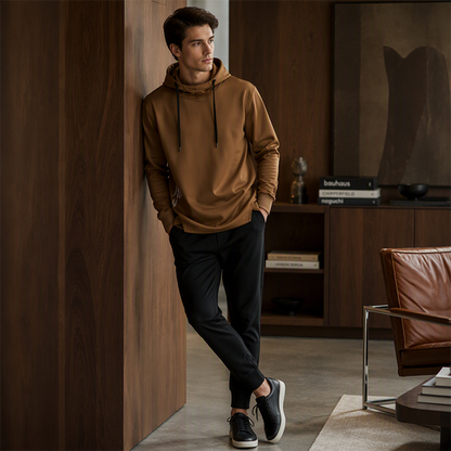 Men's Casual Loose Hooded Sweatshirt