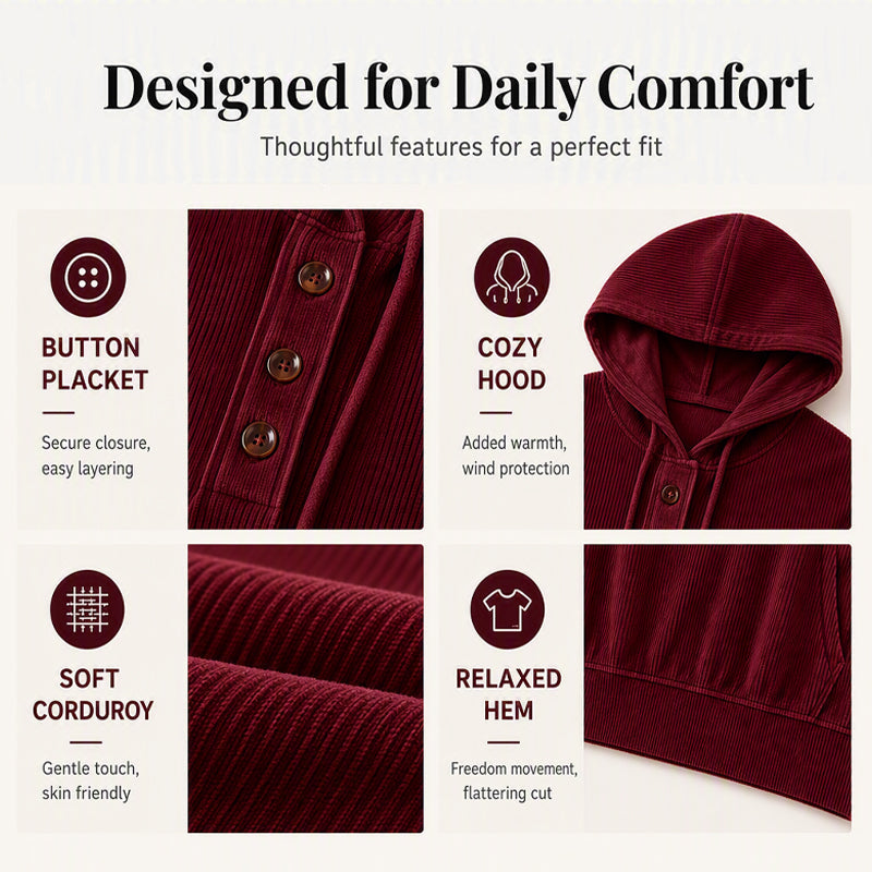 Women's Hoodie Button Down Sweatshirt