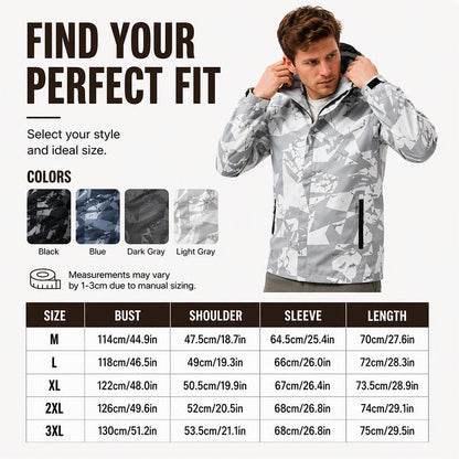 Men's Windproof Hooded Camouflage Jacket