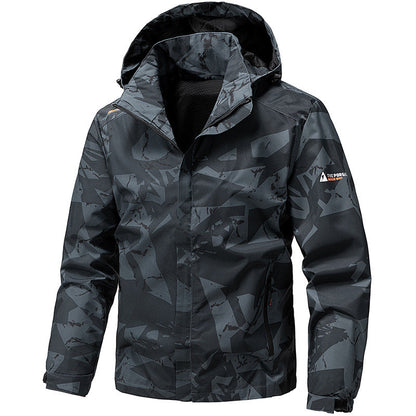 Men's Windproof Hooded Camouflage Jacket