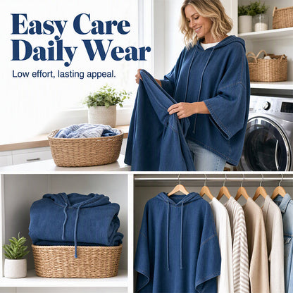 Women's Casual Loose Denim Hoodie
