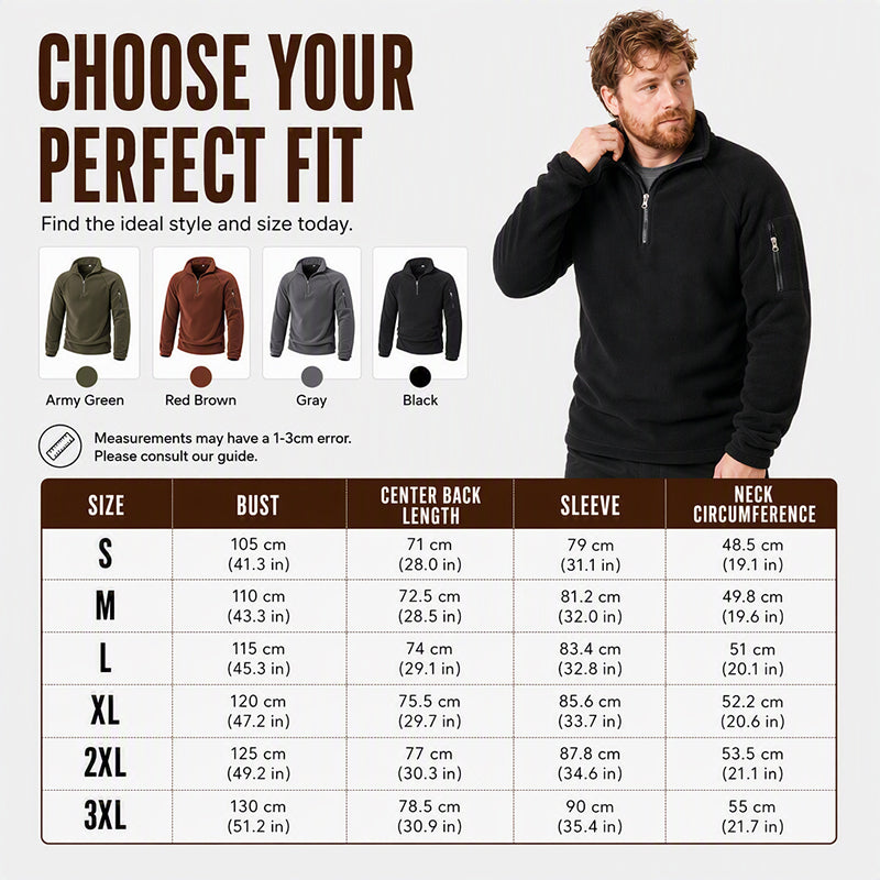 Men's Half Zip Polar Fleece Pullover