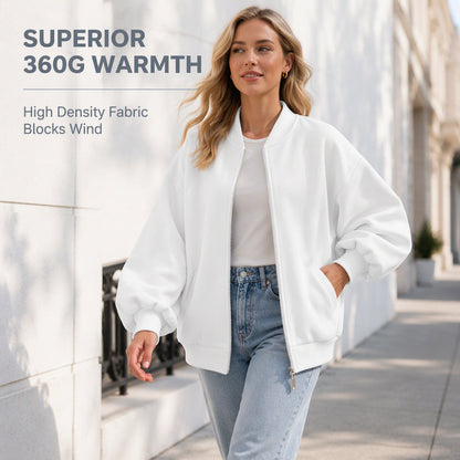 Women's Oversized Zip-Up Sweatshirt Jacket