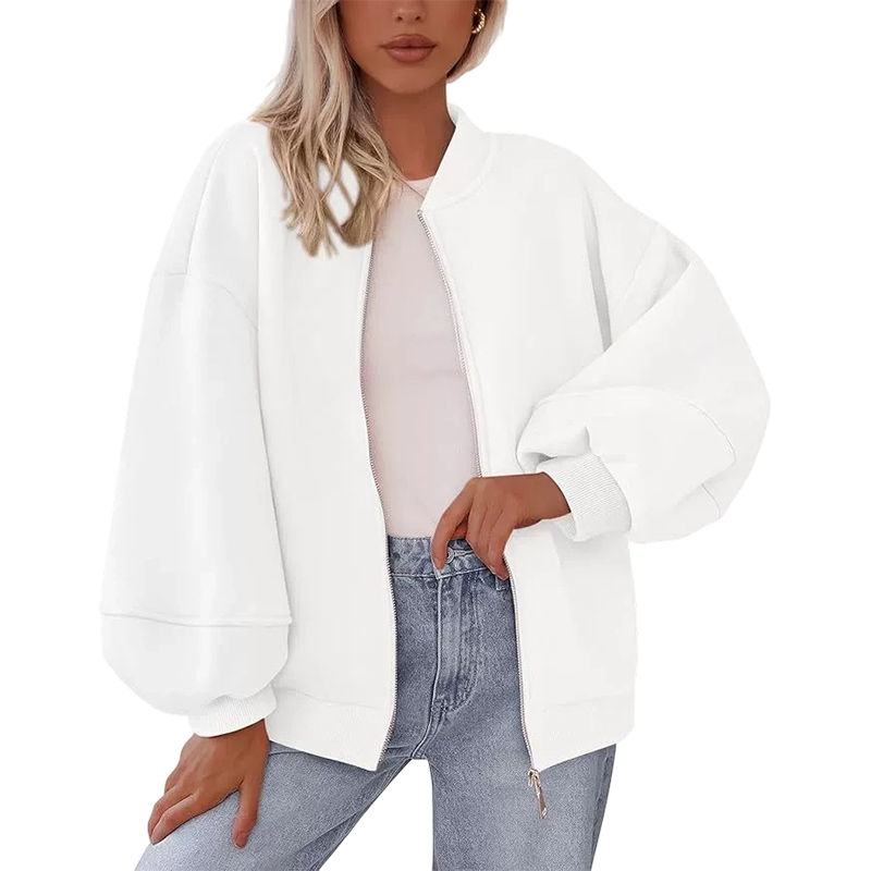 Women's Oversized Zip-Up Sweatshirt Jacket