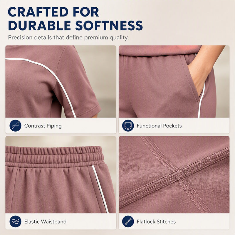 Women's Casual Short Sleeve Top & Pants Set