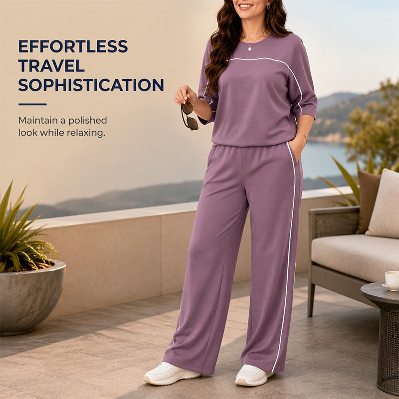 Women's Casual Short Sleeve Top & Pants Set