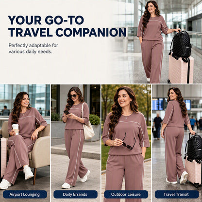 Women's Casual Short Sleeve Top & Pants Set