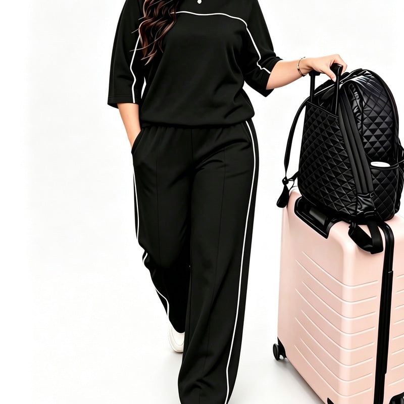Women's Casual Short Sleeve Top & Pants Set