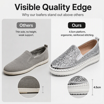 Women's Glitter Platform Slip-On Shoes