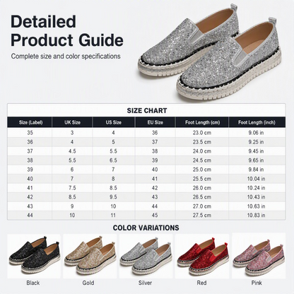 Women's Glitter Platform Slip-On Shoes
