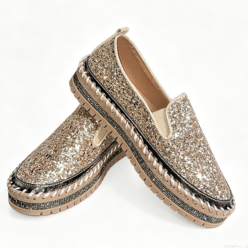Women's Glitter Platform Slip-On Shoes