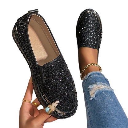Women's Glitter Platform Slip-On Shoes
