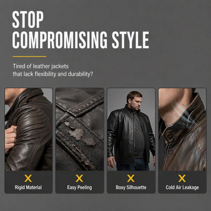 Men's Modern Slim Fit PU Leather Jacket