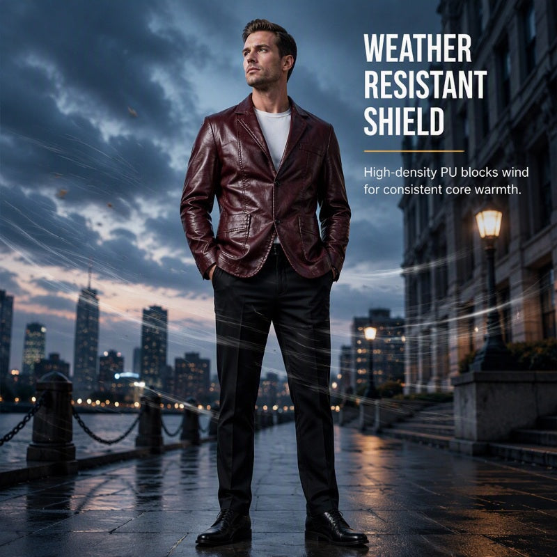 Men's Modern Slim Fit PU Leather Jacket
