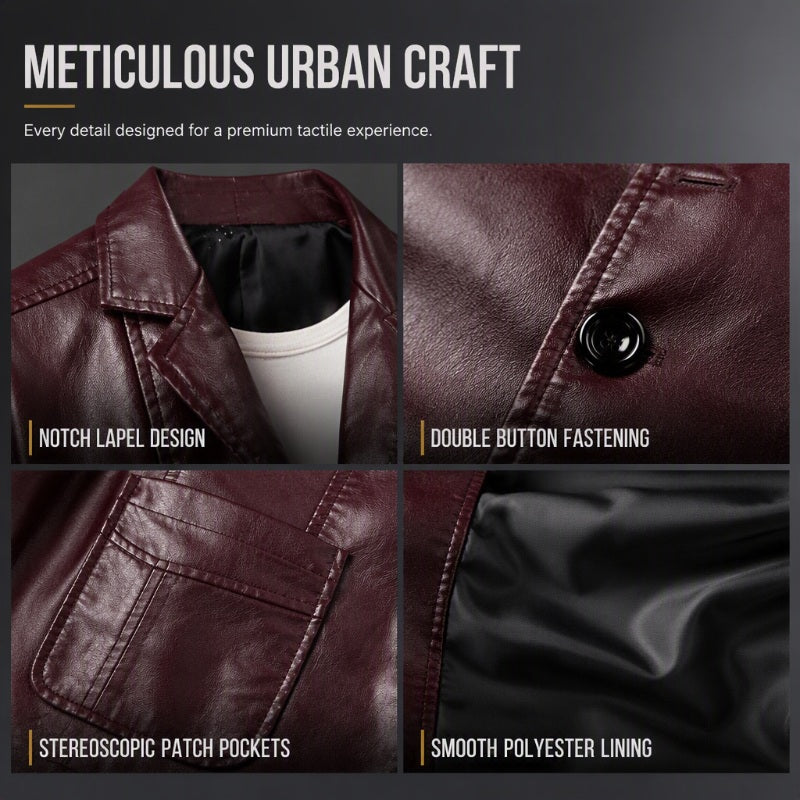 Men's Modern Slim Fit PU Leather Jacket