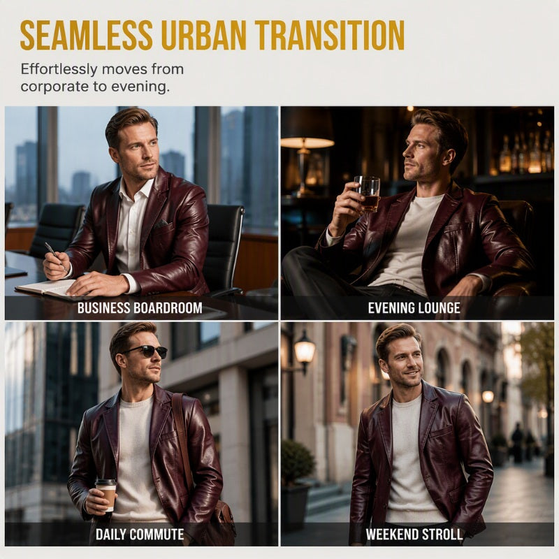 Men's Modern Slim Fit PU Leather Jacket