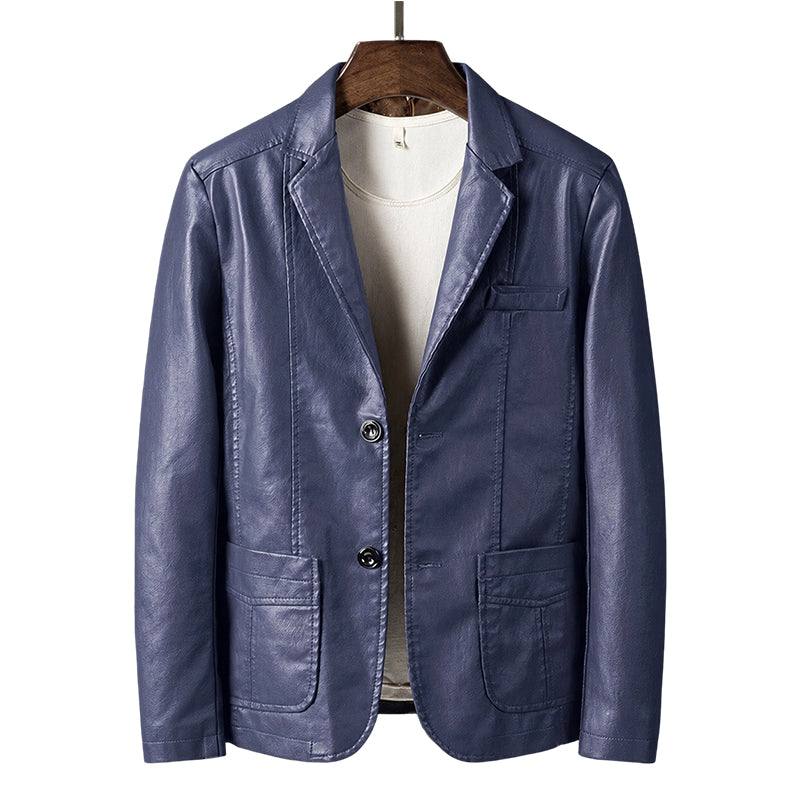 Men's Modern Slim Fit PU Leather Jacket