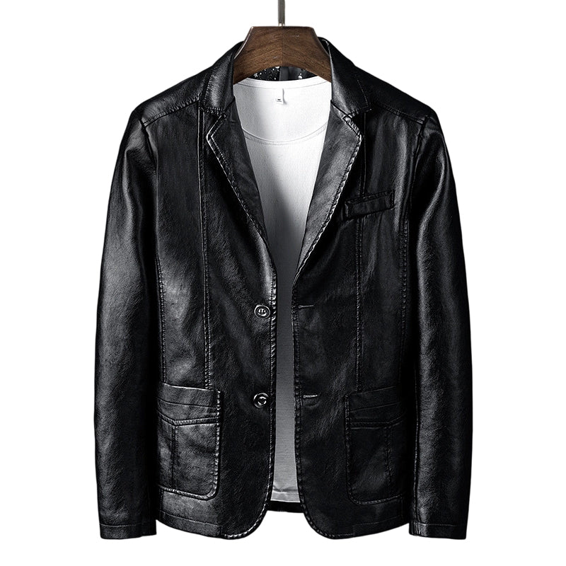Men's Modern Slim Fit PU Leather Jacket