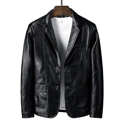 Men's Modern Slim Fit PU Leather Jacket