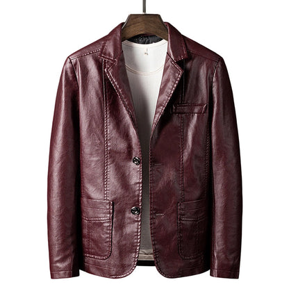 Men's Modern Slim Fit PU Leather Jacket