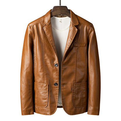 Men's Modern Slim Fit PU Leather Jacket