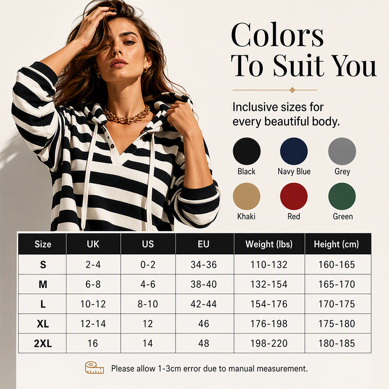 Women's Casual Striped Hoodie Dress