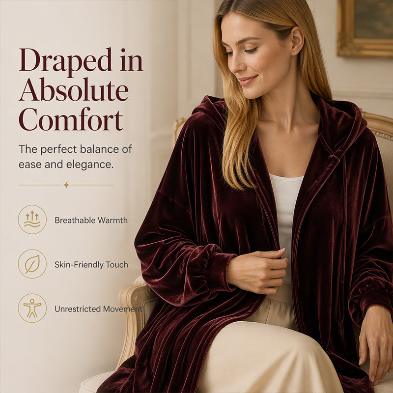 Women's Casual Velvet Hooded Cardigan