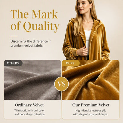 Women's Casual Velvet Hooded Cardigan
