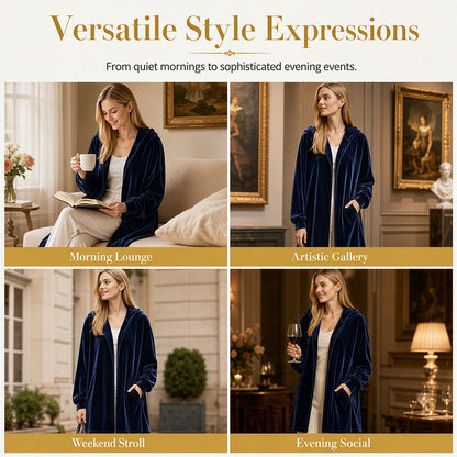 Women's Casual Velvet Hooded Cardigan