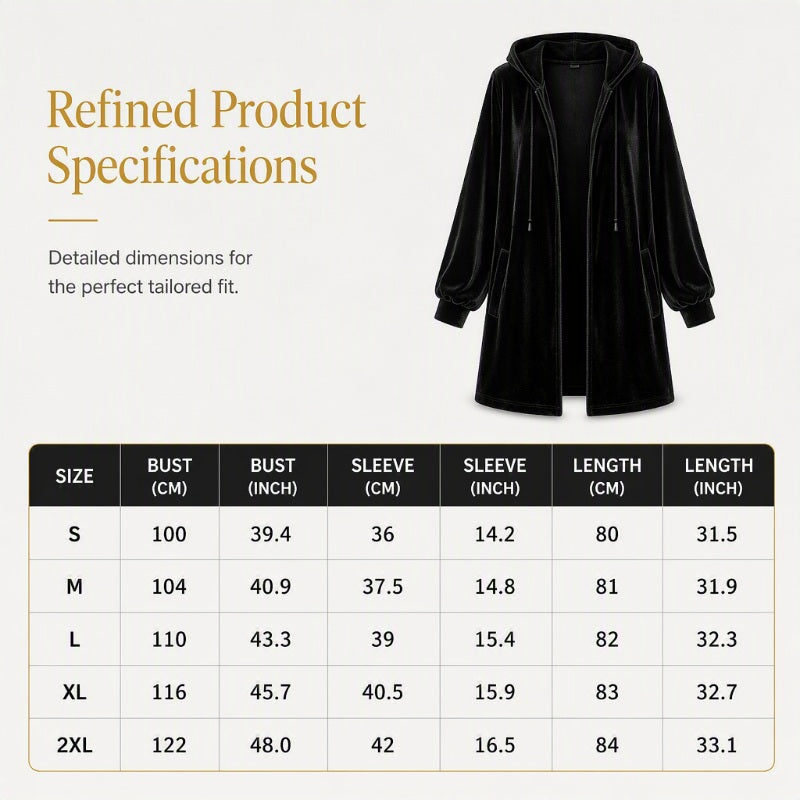 Women's Casual Velvet Hooded Cardigan