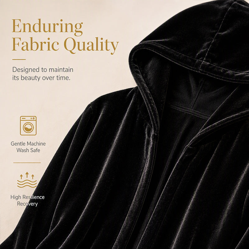 Women's Casual Velvet Hooded Cardigan